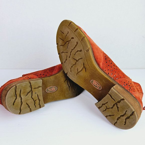 Sofft Women’s Barrosa Sunset Orange Suede Ankle Bootie Size 9.5M - Picture 6 of 8